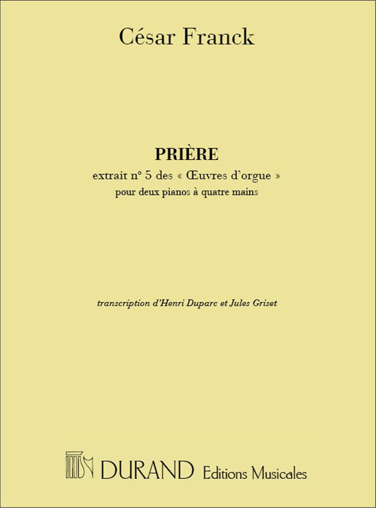 Priere 2 Pianos Ou Piano Et Harmonium